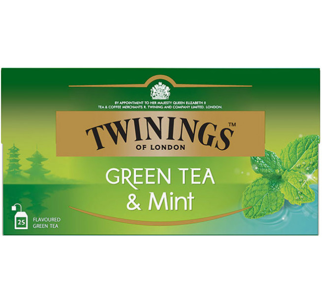 Ceai Twinings Verde cu aroma de Menta 25 Pliculete